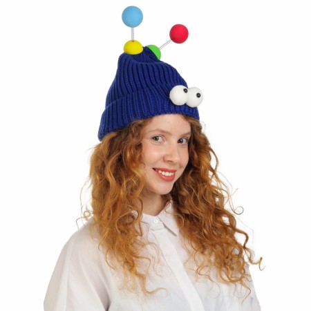 Carnival hat "Eye-player" with horns pr 56-58, blue color-2
