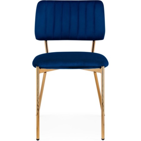 Armond Metal/velor stool, gold/blue 45x53x80 cm-1