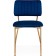 Armond Metal/velor stool, gold/blue 45x53x80 cm