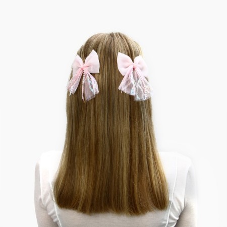 Hair clip, glisten clamp, bow 7.5 cm, 2 pcs, cats aristocrats-4