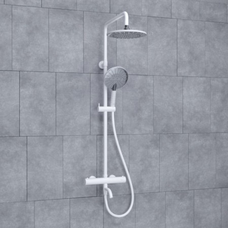 The shower system wasserkraft a188.067.059.wm Thermo, tropical shower, thermostat, white-1