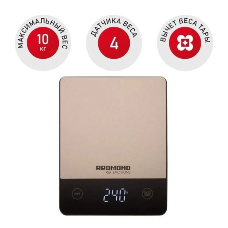 Libra Kitchen Redmond RS-M769, electronic, up to 10 kg, golden-black