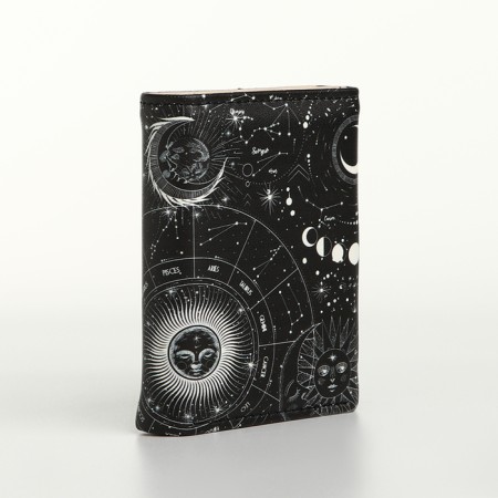 Women's wallet on the button, black color-1