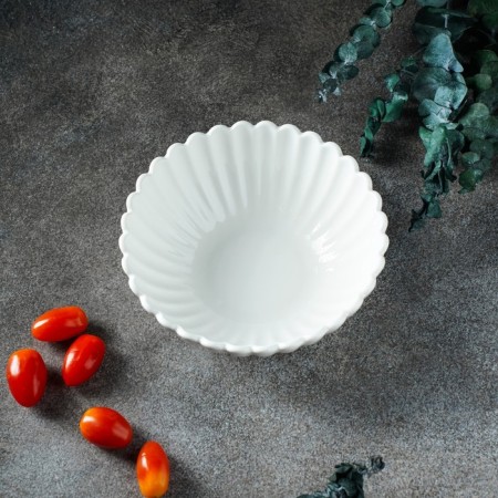 Porcelain salad magistro "Flower", 0.45 l, d = 16 cm, white color-9