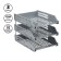 A set of horizontal paper trays, Strong 3 pieces, on metal rods, gray
