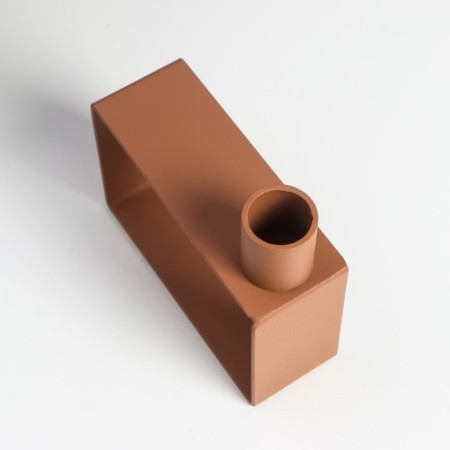Summary Metal on 1 candle "Strict lines" candle d = 2 cm pink 10.2x4x11 cm-3