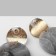 Acryl Earrings "Circle", gray color in gold