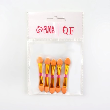 A set of applicators for shadows, bilateral, 5 pcs, 5.5 cm, pink/gold color-2
