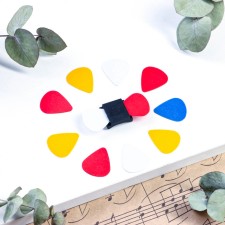 Set of mediators: Holder on the Guitar Stage + 10 Music Life mediators, 0.46mm, mix