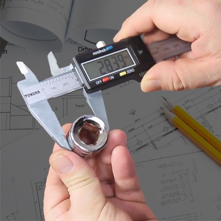 Electronic tundra, metallic standard, with a depth meter, 150 mm-5