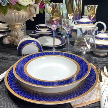 A set of deep plates Lenardi "sapphire", D = 23 cm, 6 pcs