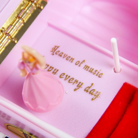 Casket Plastic Mechanical Mechanical "Pink Piano" 9.2x14x10.8 cm-4