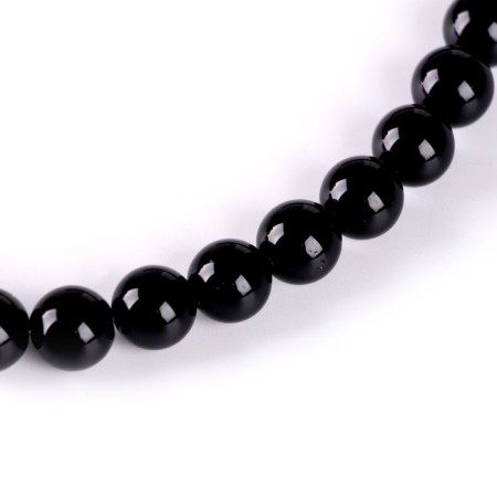 Beads made of natural stone "Black Agat" set 36 pcs., Size 1 pc. - 10 mm-3