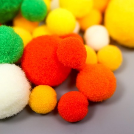 Decor for creativity "Pomponchiki. Bright Summer" d = 1-3 cm set 135 pcs-2