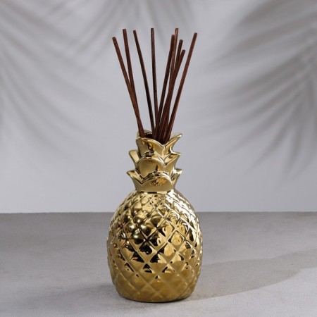Ceramic pineapple diffuser, 150 ml, gold, coconut-2