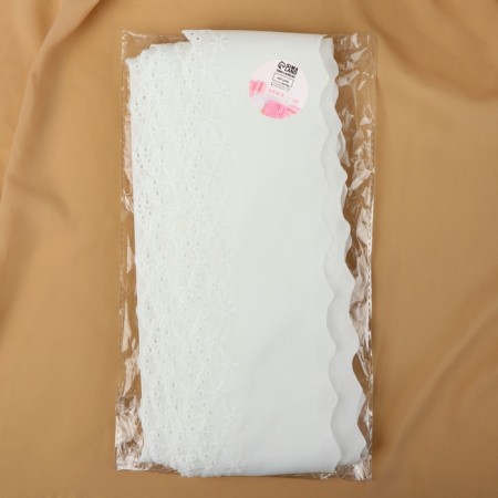 Lace embroidery, 80 mm × 13 ± 1 m, white color-2