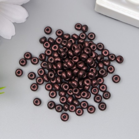 Glass beads 6/0 "metallic. Dark chocolate" 10 g-1