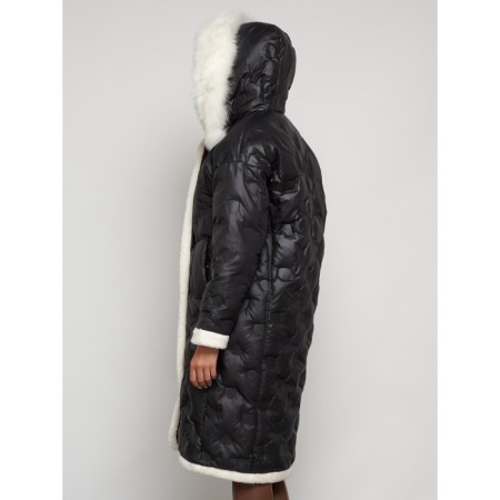 Coat insulated winter female, size 44, black color-8