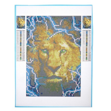 Diamond mosaic with full filling with luminous rhinestones on the canvas "Predator", 20 x 30 cm-2