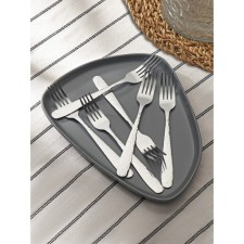 Set of forks of the tables of the “honeycomb”, h = 20 cm, 6 pcs, silver color