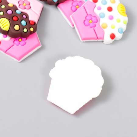 Decor for creativity rubber "Cupcakes with sprinkling" set of 15 pcs MIX 3x3 cm-3