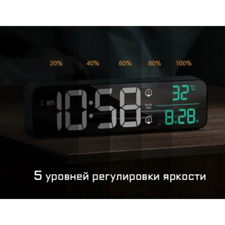Electronic desktop watches: alarm clock, calendar, thermometer, with a suspension, 3.5 x 7 x 26.5 cm-2