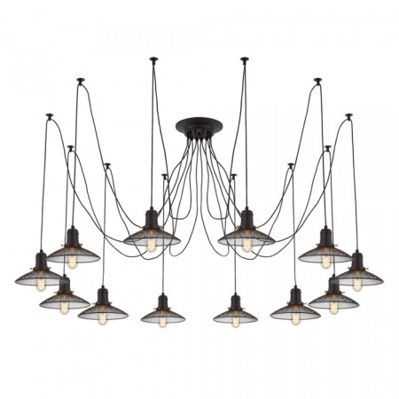 Suspended Citilux "Edison" CL451122, 12X75W, E27, Black Color-15