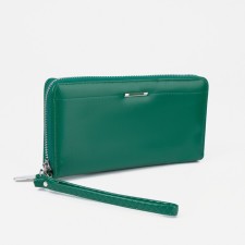 Women's wallet with lightning, green color