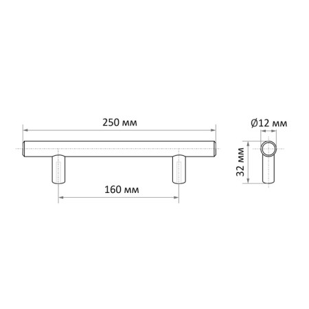 Hand -on Railing Cappio Frida, Stainless. steel, d = 12 mm, m/o 160 mm, color gold-7