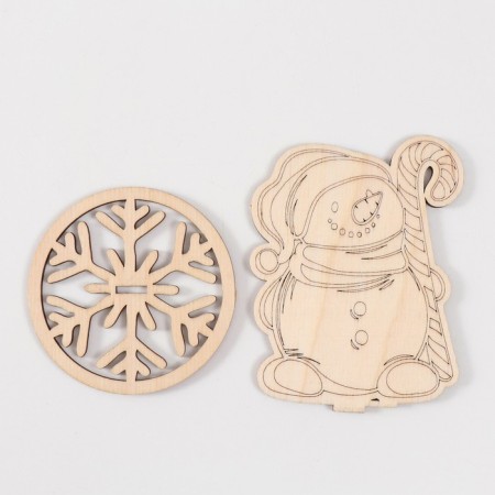 Figure on the stand "Snowman with a lollipop" natural 10.5x8.5 cm (set 2 parts)-4