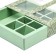 Box for 8 sweets + chocolate, with a window, "military style" 17.7 x 17.8 x 3.8 cm