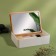 Boxing for storing cosmetic supplies "Bamboo", with a mirror, 4 sections, 18 × 13 × 5 cm, white/brown color
