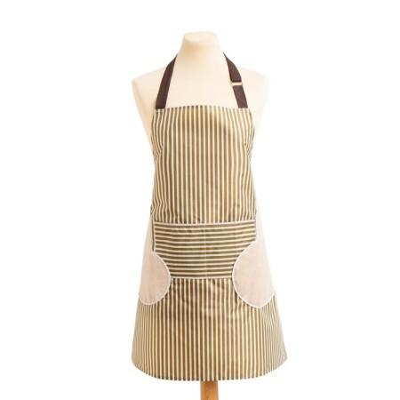 Apron of the Dilyana with stripes in strip centered green, 70*65 cm, 100% p/e-5