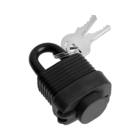 Lockland hinged lock, 30 mm, moisture -proof, short handle, 2 keys, black color