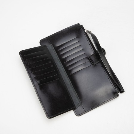 Women's wallet on the zipper Textura, with a pen, black color-3