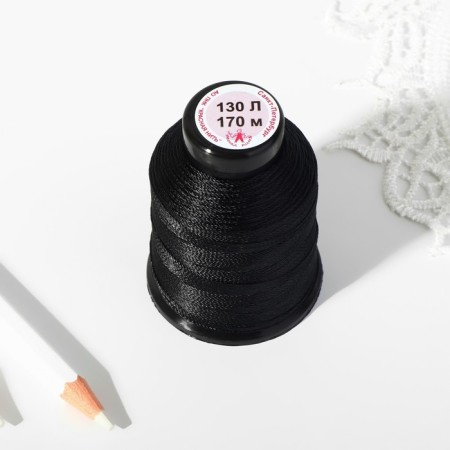 Shoe threads, 130l, 170 m, black color-2