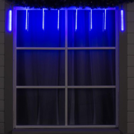 Garland "icicles" 2.5 × 0.3 m, IP65, transparent thread, 192 LED, glow blue with a drain effect, 12 V-2