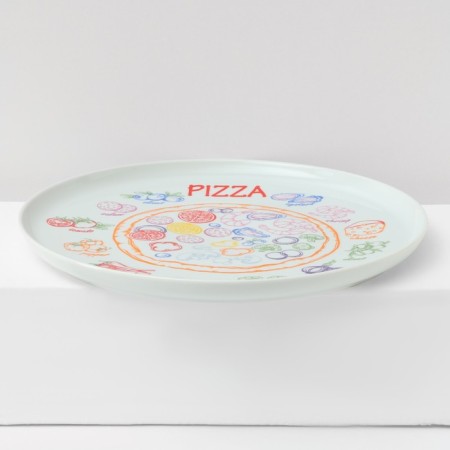 Set of porcelain “pizza”, 7 objects: 1 pc D = 30 cm, 6 pcs d = 20 cm, drawing mix-2