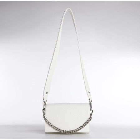 Women's bag Textura, messenger, small size, white color-5