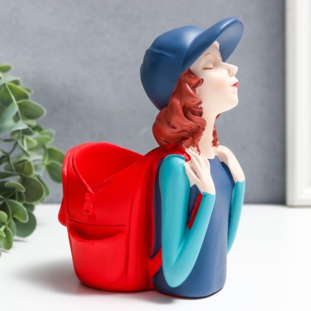 Souvenir Polystone stand "Baby with a backpack, in the cap" MIX 14.7x9.5x7.7 cm-1
