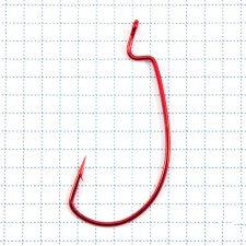 The hook KOI SUPER LOCK Worm, size 40 Int, Red color, offset 10 pcs.