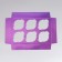 Capcake box, confectionery packaging with a window, 6 purple cells, 25 x 17 x 10 cm