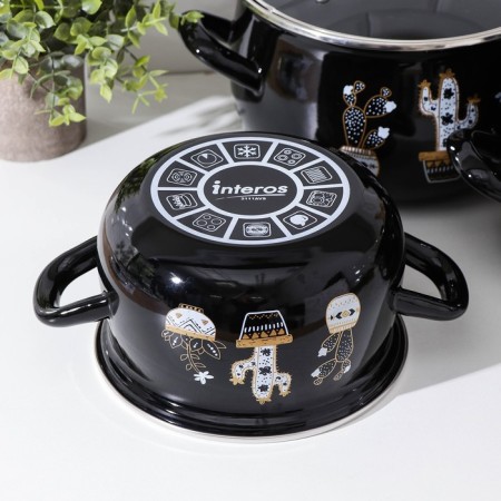 Set of pots "Black cacti", 3 subjects: 2.1 l, 3.1 l, 4 l, induction-2
