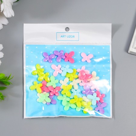 Beads for creativity plastic "Flat butterfly. Pastel colors" set of 15 g 1.3 cm-2