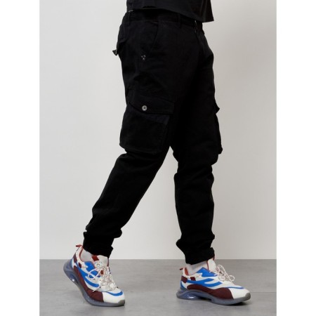 Cargo jeans male, size 44, black color-3