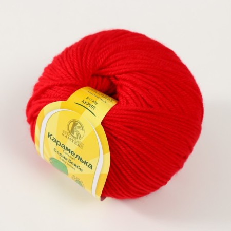 Yarn "caramel" 100% acrylic 175m/50g (046 red)-1