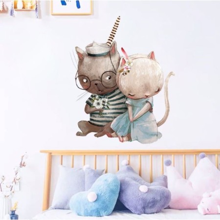 Stick plastic Interior color "Collish cats - date" Set 2 sheets 30x60 cm