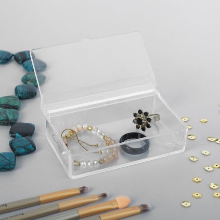 Box for storing little things, with a lid, 10 × 7 × 3.5, plexiglass, transparent color-2