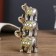 Souvenir Polystone "Pyramid of 3 Elephants in Popons with a fringe" 11.8x6.7x2.8 cm