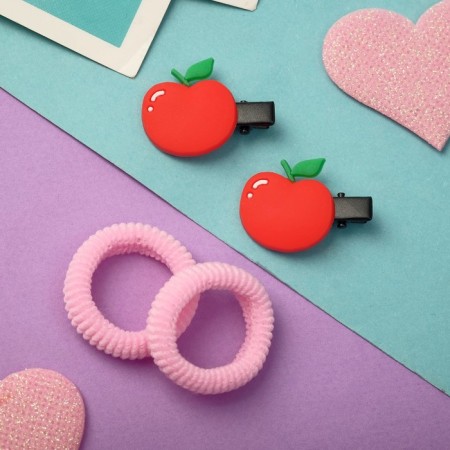 Hair set "Ariadne" (2 elastic bands, 2 clamps) apple-1